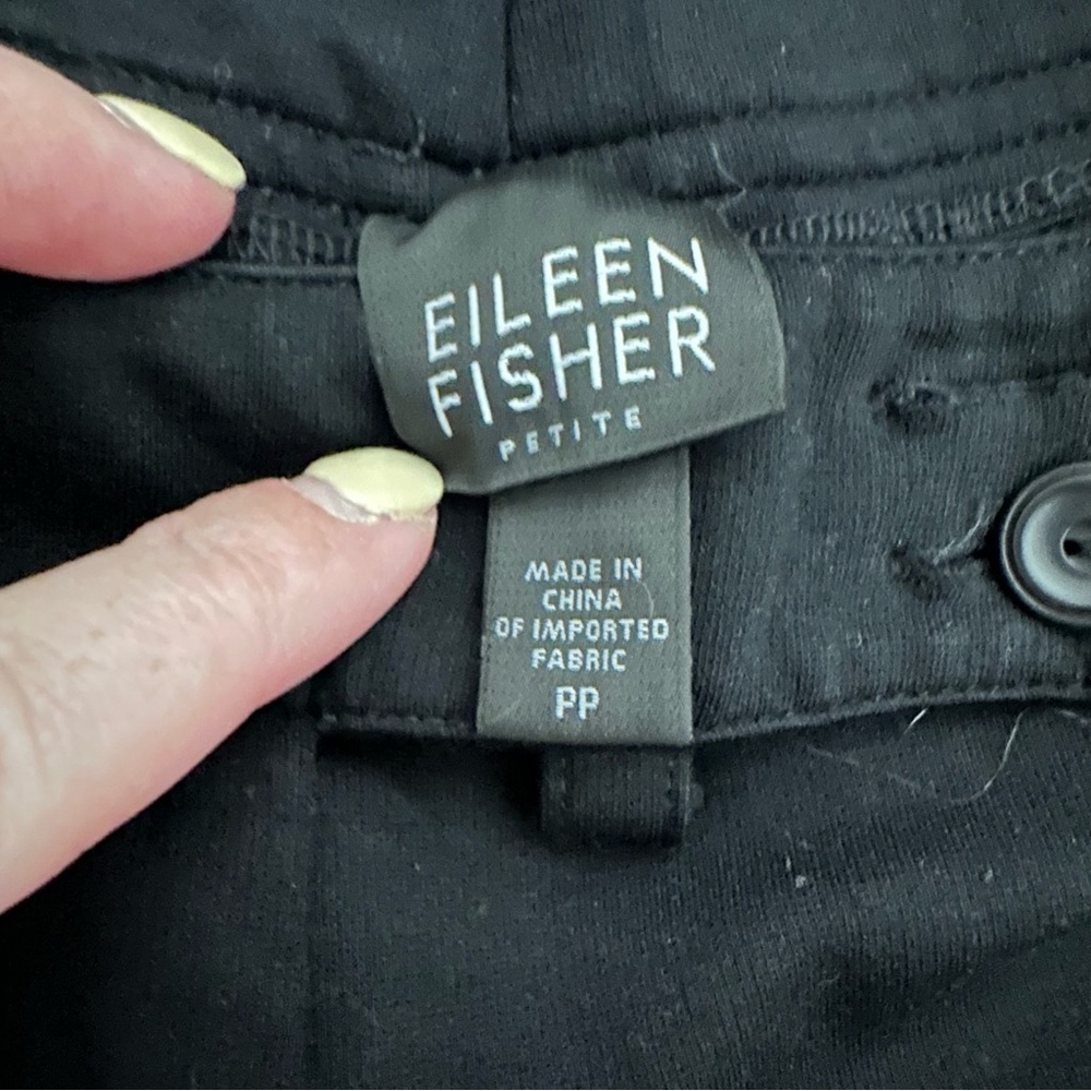 EILEEN FISHER petite black straight leg dress pant - Picture 6 of 7